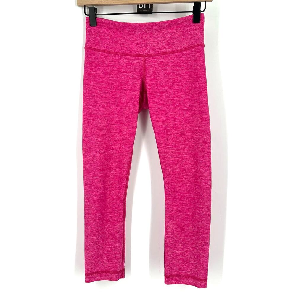 Lululemon Wunder Under Crop Leggings Heathered‎ Jewelled Magenta Size 4